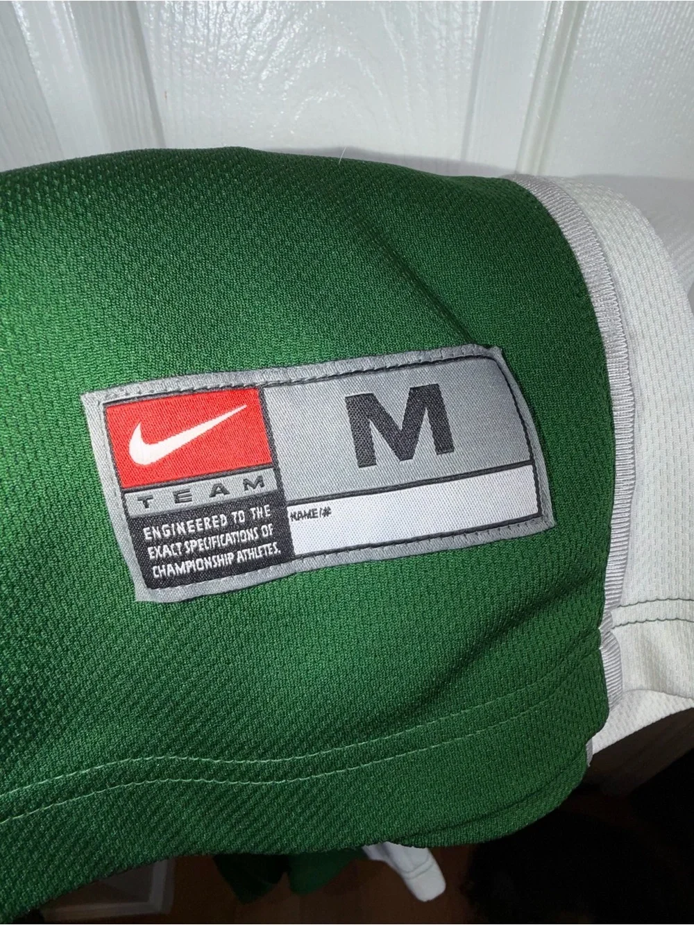 Vtg Nike Team Men’s Medium 1/4 Zip Short Sleeve Shirt Green White MSU State M 90